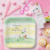 Llama en Teddy Bear Thmed Baby shower Papieren Bordje (Feest)