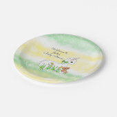 Llama en Teddy Bear Thmed Baby shower Papieren Bordje (Gekanteld)