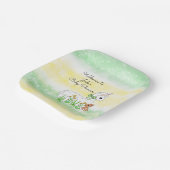 Llama en teddybeer thema baby shower papieren bordje (Gebogen)