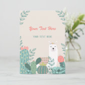 Llama Evenement Invitatie Kaart (Staand voorkant)