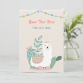 Llama Evenement Uitnodiging (Staand voorkant)