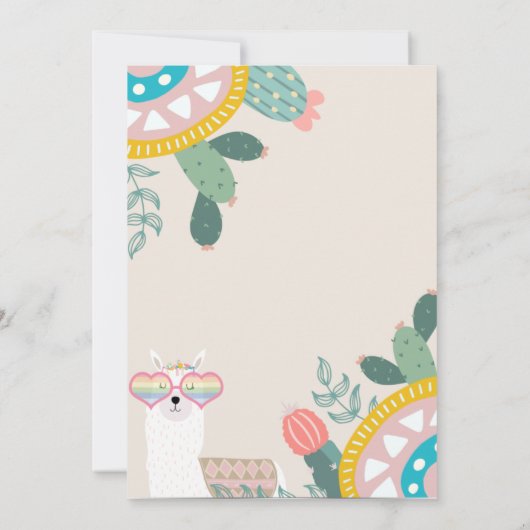 Llama Evenement Uitnodiging (Achterkant)