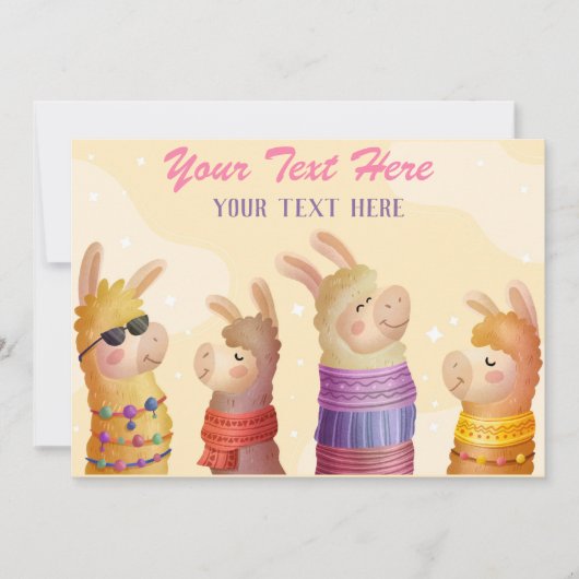 Llama Evenement Uitnodiging (Voorkant)