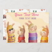 Llama Evenement Uitnodiging (Voorkant / Achterkant)