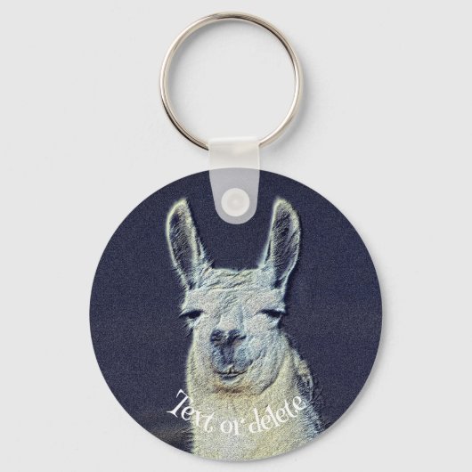 Llama Face Animal Art gepersonaliseerd Sleutelhanger (Voorkant)