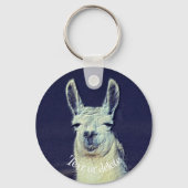 Llama Face Animal Art gepersonaliseerd Sleutelhanger (Achterkant)
