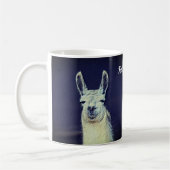 Llama Face Digital Art Pencil Gepersonaliseerd Koffiemok (Links)