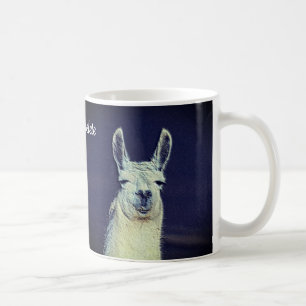 Llama Face Digital Art Pencil Gepersonaliseerd Koffiemok