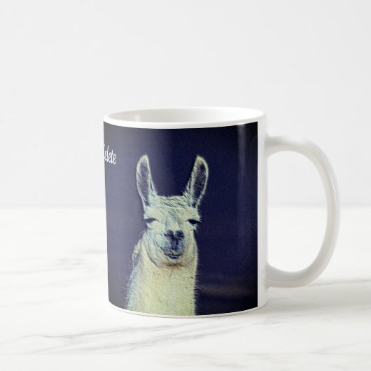 Llama Face Digital Art Pencil Gepersonaliseerd Koffiemok (Rechts)