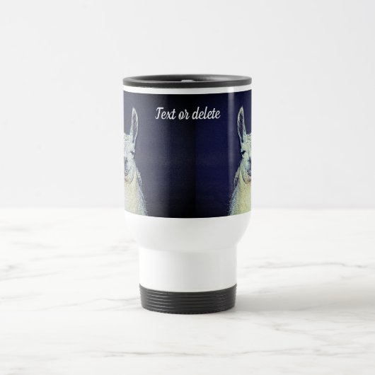 Llama Face Digital Art Pencil Gepersonaliseerd Reisbeker (Center)