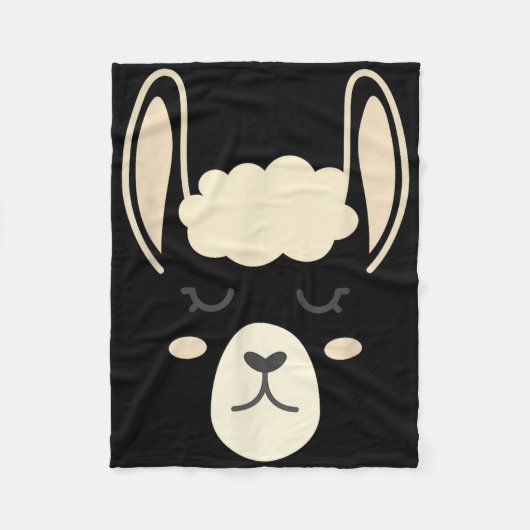 Llama Face Grappige Halloween Kostuum Alpaca's Fleece Deken (Voorkant)