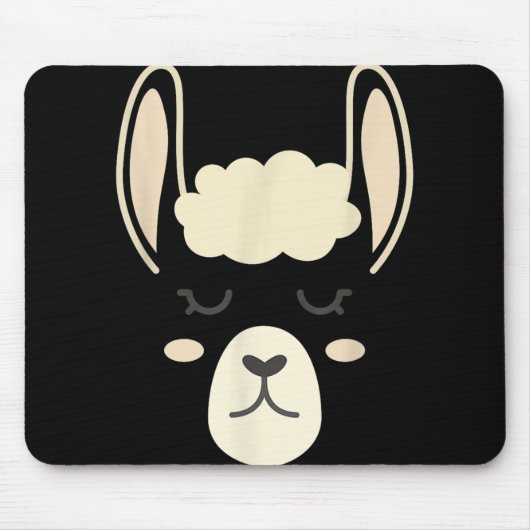 Llama Face Grappige Halloween Kostuum Alpaca's Muismat (Voorkant)