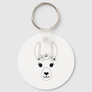 Llama Face Halloween Kostuum Krans Bloemen Alpaca Sleutelhanger