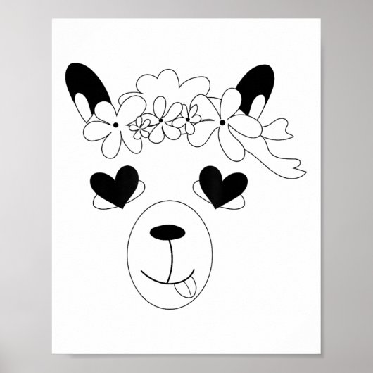 Llama Face Halloween kostuum krans St. Valentijn’ Poster (Voorkant)