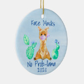 Llama Face mask No prob-llama 2020 Keramisch Ornament (Rechts)