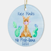 Llama Face mask No prob-llama 2020 Keramisch Ornament (Links)