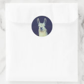 Llama Face Pencil Art Ronde Sticker (Tas)