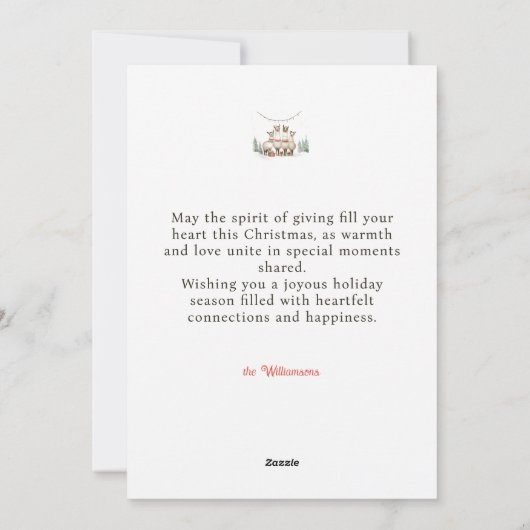 Llama Familie van 4 Kerst Vakantie Kaart (Achterkant)