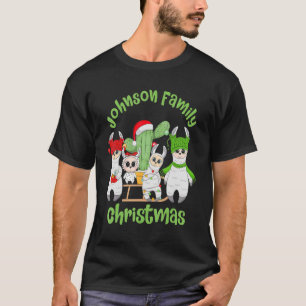 Llama Family Mannen Women and Kinder Johnson Famil T-shirt