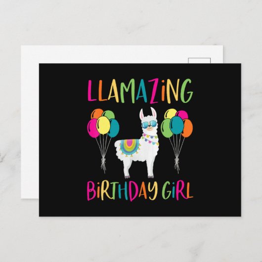 Llama Feest Alpaca Briefkaart (Voorkant / Achterkant)