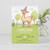 Llama feest pet outdoor kind's verjaardag kaart (Staand voorkant)