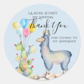 Llama-feestartikelstickers Ronde Sticker (Voorkant)