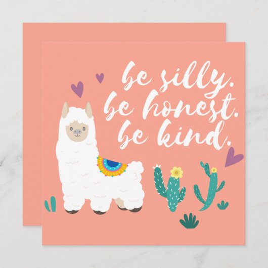 Llama Feestdagenkaart (Voorkant / Achterkant)