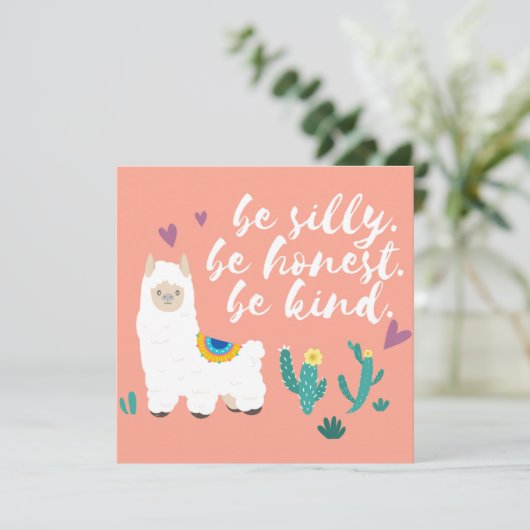 Llama Feestdagenkaart (Staand voorkant)