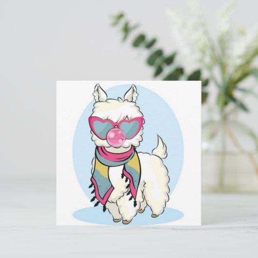 Llama Feestdagenkaart (Staand voorkant)