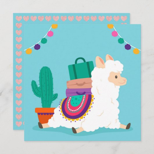 Llama Feestdagenkaart (Voorkant / Achterkant)