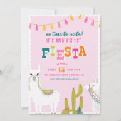 Llama Fiesta Alpaca Birthday Uitnodiging (Voorkant)