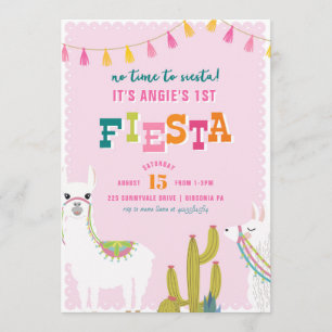 Llama Fiesta Alpaca Birthday Uitnodiging