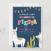 Llama Fiesta Alpaca Birthday Uitnodiging (Voorkant)