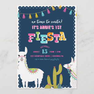 Llama Fiesta Alpaca Birthday Uitnodiging