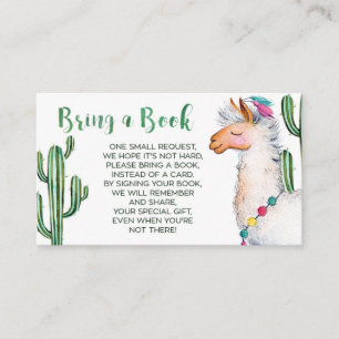 Llama Fiesta Baby shower brengt boek mee Informatiekaartje