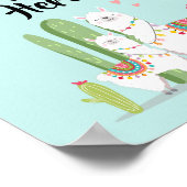 Llama Fiesta Baby Shower Op maat gemaakt tafelbord Poster (Hoek)