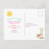 Llama, Fiesta Birthday briefkaart (Achterkant)