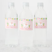 Llama Fiesta Cactus Baby shower Waterfles Etiket (Flessen)