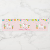 Llama Fiesta Cactus Baby shower Waterfles Etiket (Enkel label)