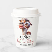 Llama Fiesta Grappige Karikatuur 1e Verjaardag Papieren Bekers (Voorkant)