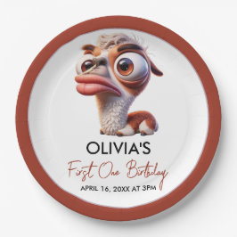 Llama Fiesta Grappige Karikatuur 1e Verjaardag Papieren Bordje