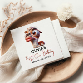 Llama Fiesta Grappige Karikatuur 1e Verjaardag Servet