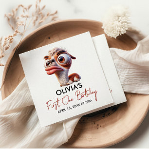 Llama Fiesta Grappige Karikatuur 1e Verjaardag Servet