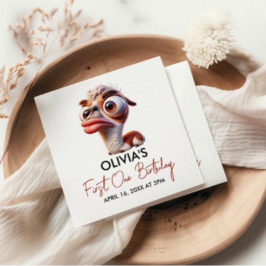 Llama Fiesta Grappige Karikatuur 1e Verjaardag Servet