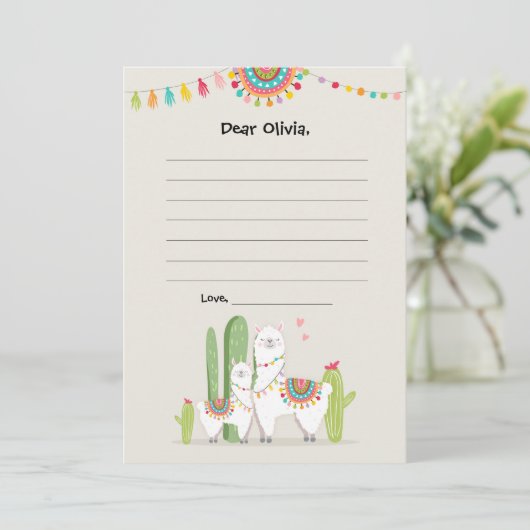 Llama Fiesta Mexican Guestbook Kaarten Time Capsul (Staand voorkant)