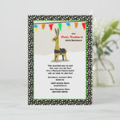 Llama Fiesta Party Invitation Kaart (Staand voorkant)