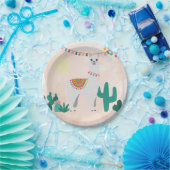 Llama fiesta roze feest papieren bordje (Feest)