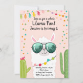 Llama Fiesta Verjaardag Alpaca Fiesta roze meisje Kaart (Voorkant)