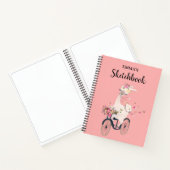 Llama fietst kinder schetsboek met naam notitieboek (Binnen)