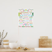 Llama First Birthday Party sign poster (Keuken)
